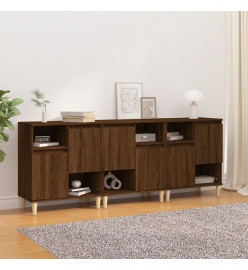 Buffets 3 pcs chêne marron 60x35x70 cm bois d'ingénierie