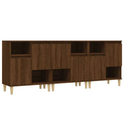 Buffets 3 pcs chêne marron 60x35x70 cm bois d'ingénierie