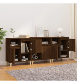 Buffets 3 pcs chêne marron 60x35x70 cm bois d'ingénierie