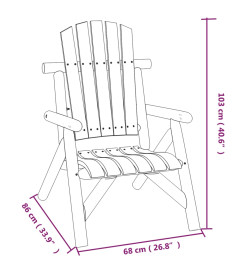 Ensemble de salon de jardin 3 pcs bois massif d'épicéa