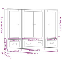 Buffets 3 pcs chêne sonoma bois d'ingénierie