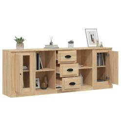 Buffets 3 pcs Chêne sonoma Bois d'ingénierie