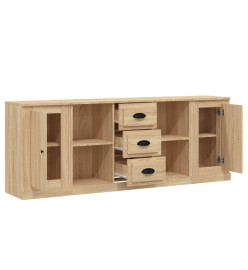 Buffets 3 pcs Chêne sonoma Bois d'ingénierie