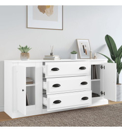 Buffets 3 pcs Blanc Bois d'ingénierie