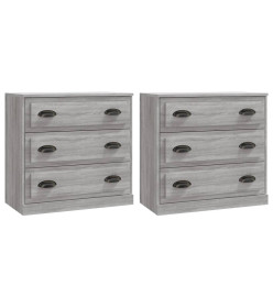 Buffets 2 pcs sonoma gris bois d'ingénierie