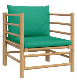 Salon de jardin 8 pcs avec coussins vert bambou