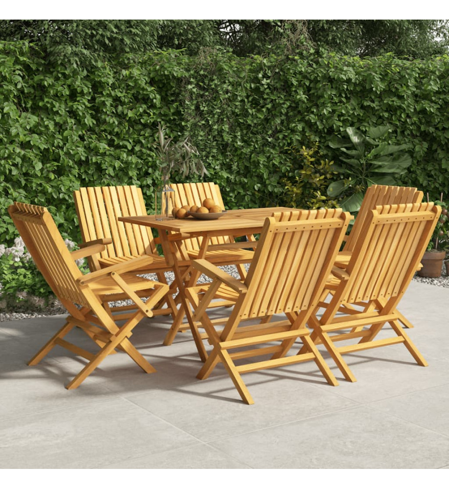 Chaises de jardin pliantes 6 pcs 61x67x90 cm bois massif teck