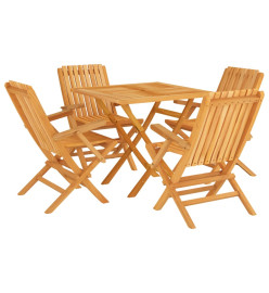 Ensemble à dîner de jardin 5 pcs Bois de teck massif