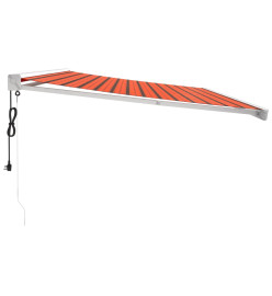 Auvent rétractable orange et marron 5x3 m tissu et aluminium