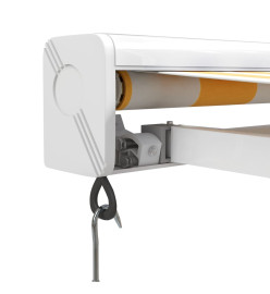 Auvent rétractable jaune et blanc 4,5x3 m tissu et aluminium