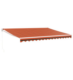 Auvent rétractable orange et marron 4,5x3 m tissu et aluminium