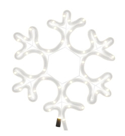 Flocon de neige de Noël avec LED 2 pcs Blanc chaud 27x27 cm