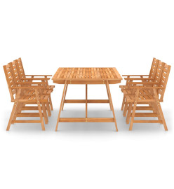 Mobilier de salle à manger de jardin 7 pcs Bois d'acacia solide