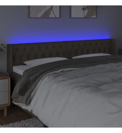 Tête de lit à LED Taupe 203x16x78/88 cm Tissu