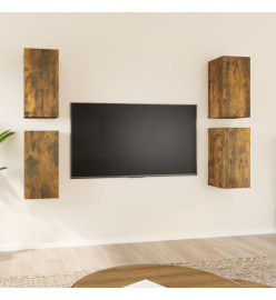 Meubles TV 4 pcs Chêne fumé 30,5x30x60 cm Bois d'ingénierie