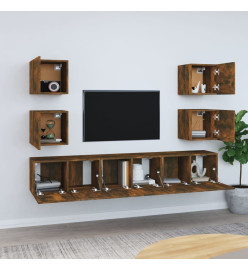 Ensemble de meubles TV 7 pcs Chêne fumé Bois d'ingénierie