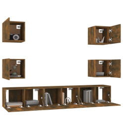 Ensemble de meubles TV 7 pcs Chêne fumé Bois d'ingénierie