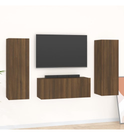 Ensemble de meubles TV 3 pcs Chêne marron Bois d'ingénierie