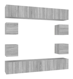 Ensemble de meubles TV 10 pcs Sonoma gris Bois d'ingénierie