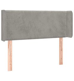 Tête de lit avec oreilles Gris clair 83x16x78/88 cm Velours
