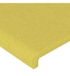 Tête de lit avec oreilles Vert 203x16x78/88 cm Tissu