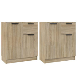 Buffets 2 pcs Chêne Sonoma 60x30x70 cm Bois d'ingénierie