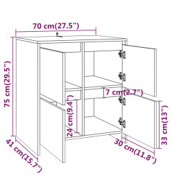 Buffets 2 pcs Chêne fumé Bois d'ingénierie