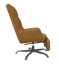 Chaise de relaxation avec repose-pied Marron Velours