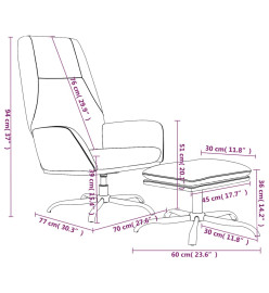 Chaise de relaxation avec tabouret Crème Tissu microfibre