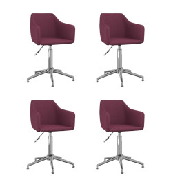 Chaises pivotantes à manger lot de 4 violet tissu