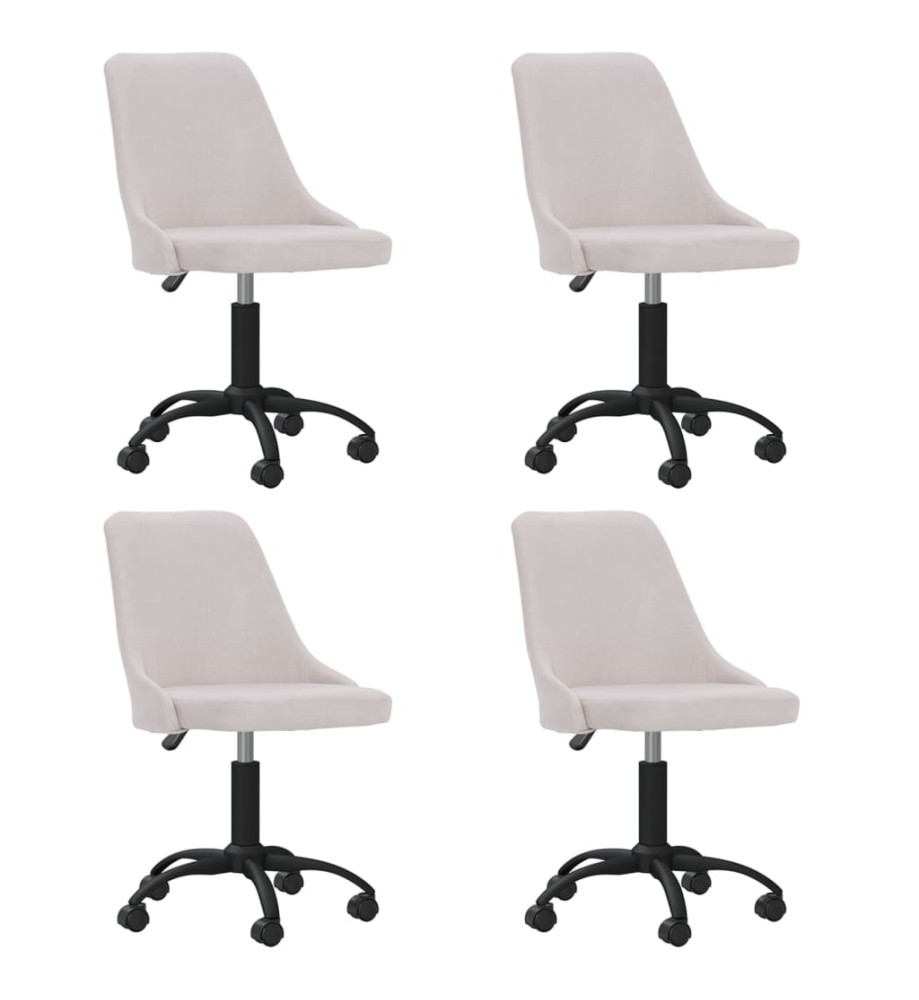 Chaises pivotantes à manger lot de 4 crème tissu