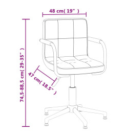 Chaises pivotantes à manger lot de 4 gris foncé velours