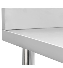 Table de travail de cuisine avec dosseret 60x60x93 cm Inox