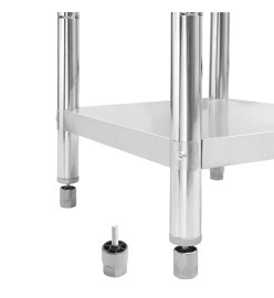 Table de travail de cuisine avec dosseret 60x60x93 cm Inox