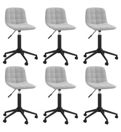 Chaises pivotantes à manger lot de 6 gris clair velours