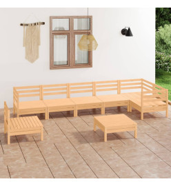 Salon de jardin 8 pcs Bois de pin massif