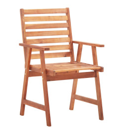 Chaises à dîner d'extérieur 6 pcs avec coussins Acacia massif