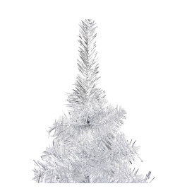 Arbre de Noël artificiel avec LED et boules Argenté 180 cm PET