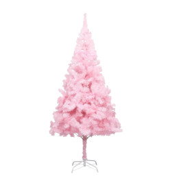 Arbre de Noël artificiel avec LED et boules Rose 210 cm PVC