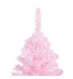 Arbre de Noël artificiel avec LED et boules Rose 210 cm PVC