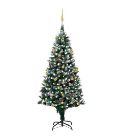 Arbre de Noël artificiel LED et boules et pommes de pin 240 cm