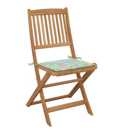 Chaises pliables de jardin 6 pcs avec coussins Bois d'acacia