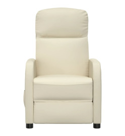 Fauteuil inclinable électrique Blanc crème Similicuir