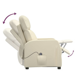 Fauteuil inclinable électrique Blanc crème Similicuir