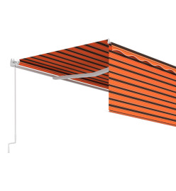 Auvent manuel rétractable avec store 5x3 m Orange et marron