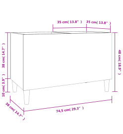 Armoire à disques blanc 74,5x38x48 cm bois d'ingénierie