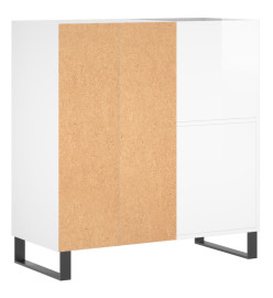 Armoire à disques blanc brillant 84,5x38x89cm bois d'ingénierie