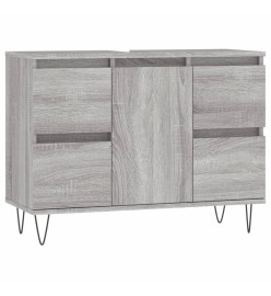 Armoire salle de bain sonoma gris 80x33x60 cm bois d'ingénierie