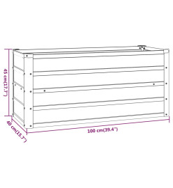 Lit surélevé de jardin rouillé 100x40x45 cm acier corten