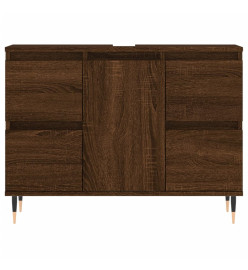 Armoire salle de bain chêne marron 80x33x60cm bois d'ingénierie